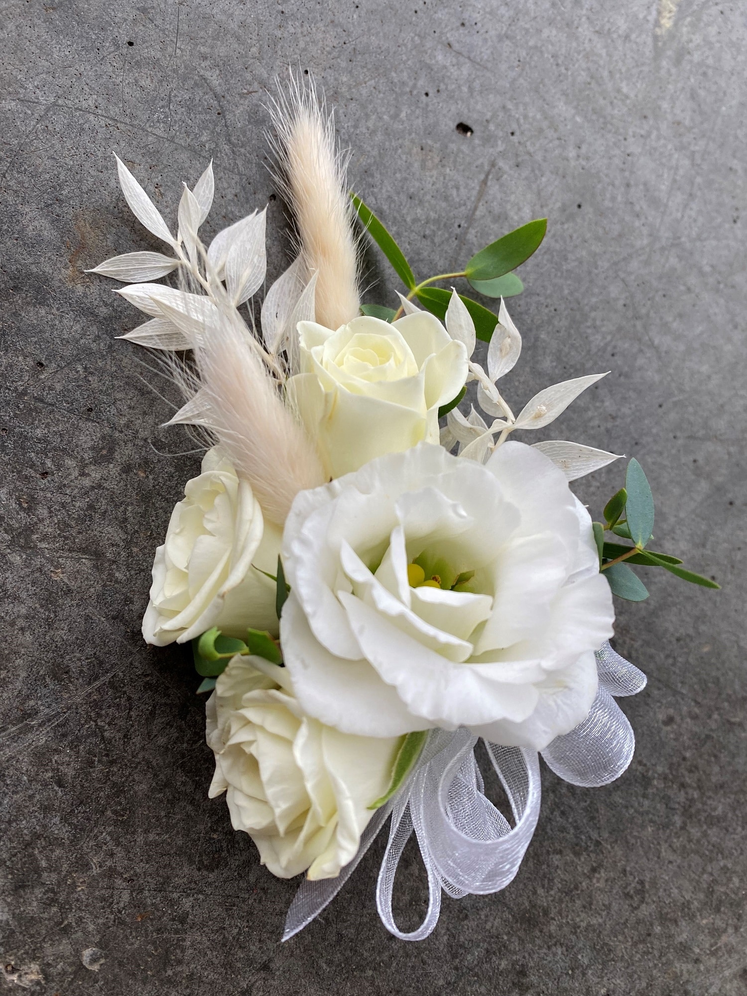 Boho White Corsage  The Watering Can Flower Market