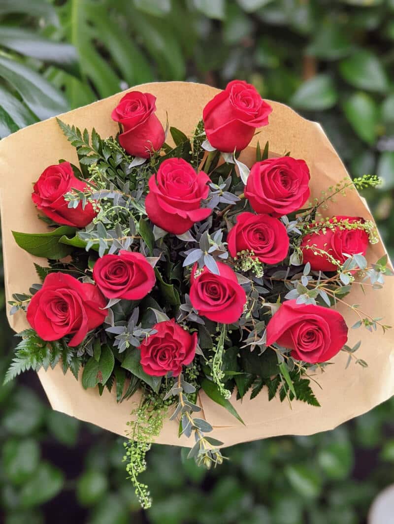 Dozen Red Roses Fancy Wrapped 1 Dozen Red Roses | The Watering Can Flower Market
