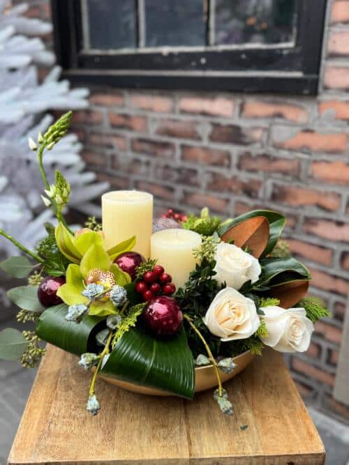 Candlelit Elegance Table Arrangement
