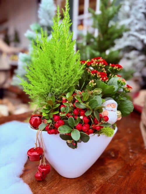 Santa's Sleigh Bells Planter
